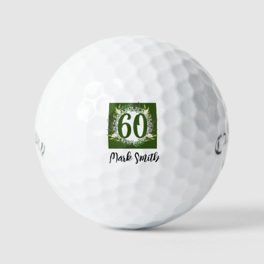 60e verjaardag voor golfer golfballen (Voorkant)