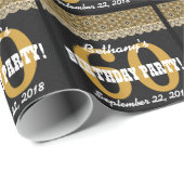 60e verjaardag voor haar A11 Black en Gold Cadeaupapier (Rol Hoek)