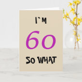 60e verjaardag voor haar grappige kaart (Gele Bloem)