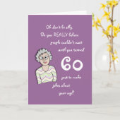 60e verjaardag voor haar grappige kaart (Gele Bloem)