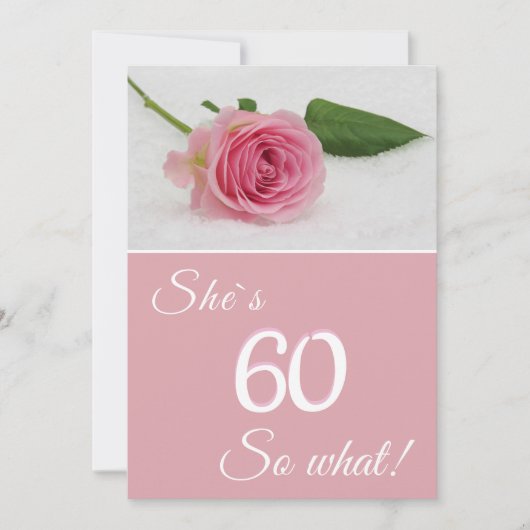 60e verjaardag voor haar roze roze Motivatie Kaart (Voorkant)