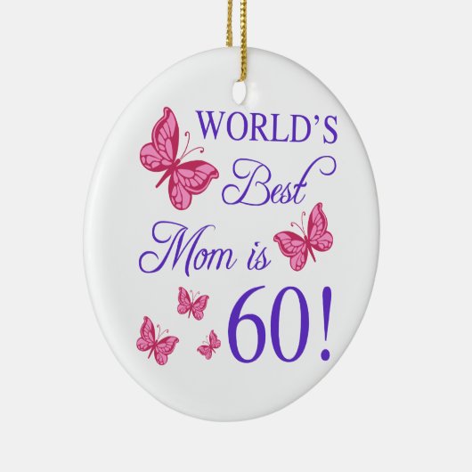 60e verjaardag voor mam keramisch ornament (Rechts)