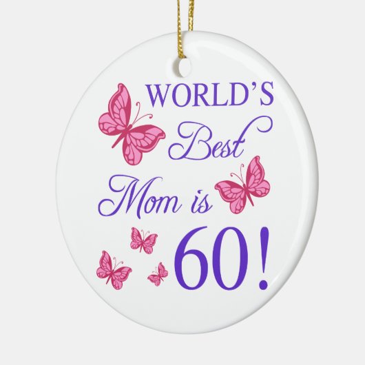 60e verjaardag voor mam keramisch ornament (Links)