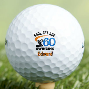 60e verjaardag voor oom - 60 jaar vet blauw cadeau golfballen