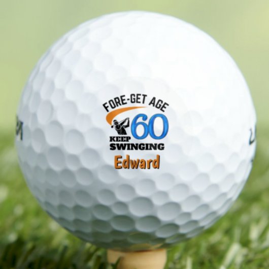 60e verjaardag voor oom - 60 jaar vet blauw cadeau golfballen