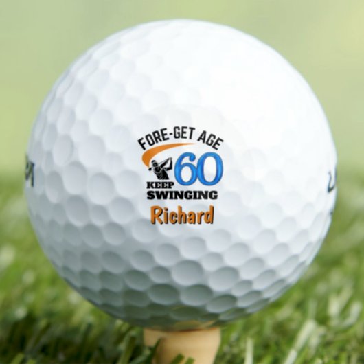 60e verjaardag voor papa - 60 jaar cool blauw cade golfballen