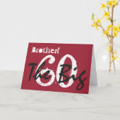 60e verjaardag voor papa, zwarte, witte tekst op r kaart (Gele Bloem)