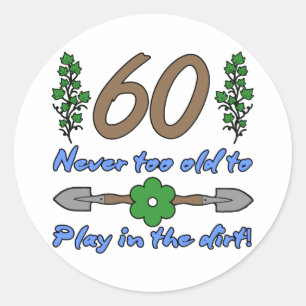 60e verjaardag voor tuinbouwers ronde sticker