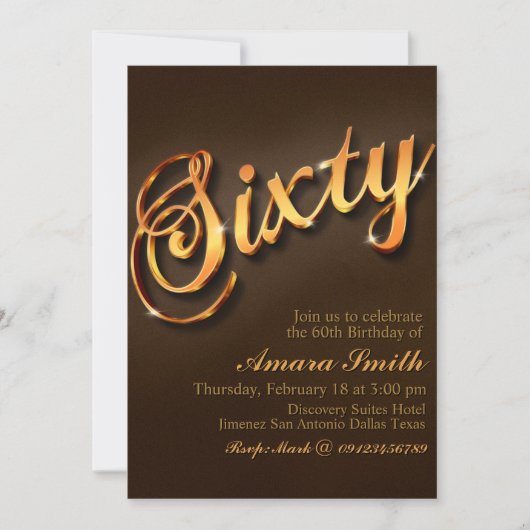 60e verjaardag voor Vrouw Kaart (Voorkant)