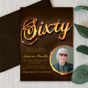 60e Verjaardag voor Vrouw met Afbeelding Kaart