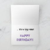 60e verjaardag, vriend, zwart & mauve tekst, wit. kaart (Binnen)