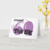 60e verjaardag, vriend, zwart & mauve tekst, wit. kaart (Gele Bloem)