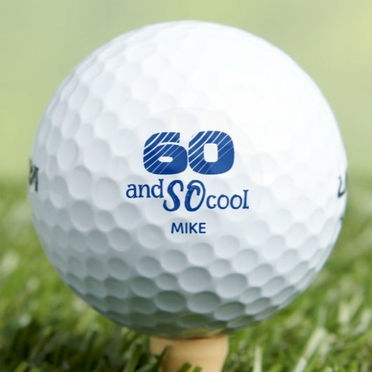 60e verjaardag Vriendschap Gift – Blue Cool 60 jaa Golfballen