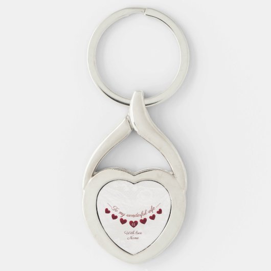60e verjaardag vrouw romantisch hart sleutelhanger (Voorkant)