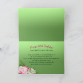 60e verjaardag, Vrouwelijk met roze pioenen, Bloem Kaart (Binnen)