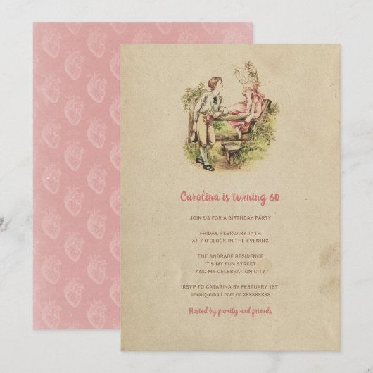 60e verjaardag Vrouwen Eenvoudige Valentijnsdag Kaart (Voorkant / Achterkant)