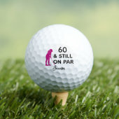 60e Verjaardag Vrouwen Golfer Funny Custom Golfballen (Insitu Shirt)