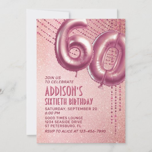 60e verjaardag vrouwen Roos Kaart (Voorkant)