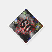 60e verjaardag vuurwerk in wolken luiers servet (Hoek)