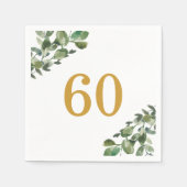 60e verjaardag Waterverf Eucalyptus Servet (Voorkant)