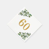 60e verjaardag Waterverf Eucalyptus Servet (Hoek)