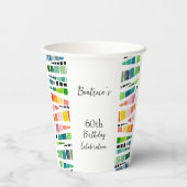 60e verjaardag Waterverf geometrisch patroon Papieren Bekers (Achterkant)