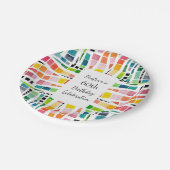 60e verjaardag Waterverf geometrisch patroon Papieren Bordje (Gekanteld)