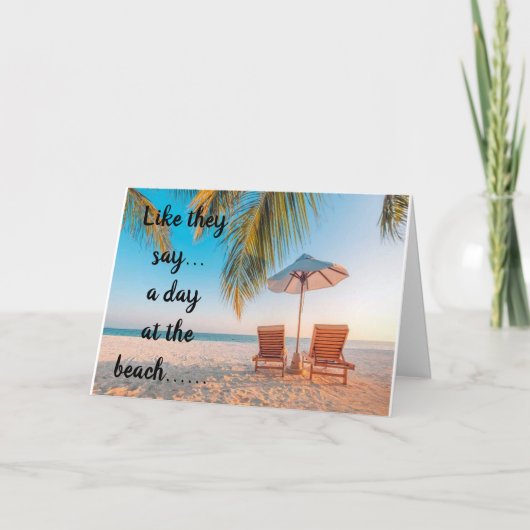 **60E VERJAARDAG WENSEN ZIJN ALS DAG OP HET STRAND KAART (Voorkant)