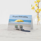 **60E VERJAARDAG WENSEN ZIJN ALS DAG OP HET STRAND KAART (Gele Bloem)