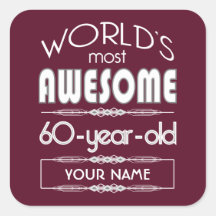 60e verjaardag werelden Best Fabulous donker rood