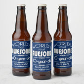 60e verjaardag werelden Best Fabulous donkerblauw Bier Etiket (Flessen)