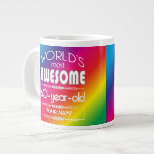 60e verjaardag werelden Beste Fabulous regenboog Grote Koffiekop