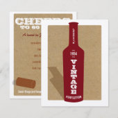  60e verjaardag wijnfeest uitnodiging (Voorkant / Achterkant)