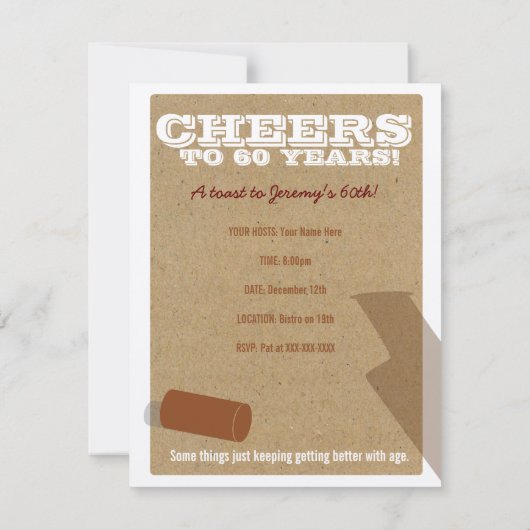  60e verjaardag wijnfeest uitnodiging (Achterkant)