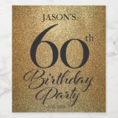 60e verjaardag Wijnlabel Wijn Etiket (Enkel label)