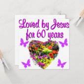 60E VERJAARDAG WILDE BLOEM FOTO KAART (Voorkant / Achterkant in situ)