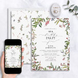 60e Verjaardag Winter Wildflower Berry Waterverf Kaart<br><div class="desc">Vier een 60ste verjaardag in stijl met deze prachtige 60ste Verjaardag Winter Wildflower Berry Waterverf Invitation! Met een elegant lijst van prachtige natuurlijke waterverf wilde bloemen en rode bessen, het creëer is de perfecte setting om deze speciale gelegenheid te eren. Bovendien kunt u de uitnodiging aanpassen met persoonlijke gegevens die...</div>