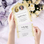 60e verjaardag wit goud fotofeest RSVP All In One Uitnodiging