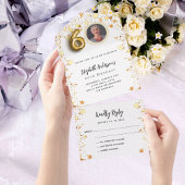 60e verjaardag wit gouden sterren fotofeest RSVP All In One Uitnodiging