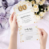 60e verjaardag witte gouden sterren feest RSVP All In One Uitnodiging