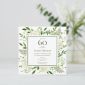 60e verjaardag Witte Hydrangea's Kaart (Staand voorkant)