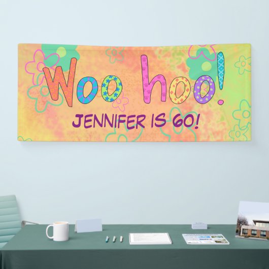60e verjaardag WooHoo naam gepersonaliseerde banne Spandoek (Beurs)