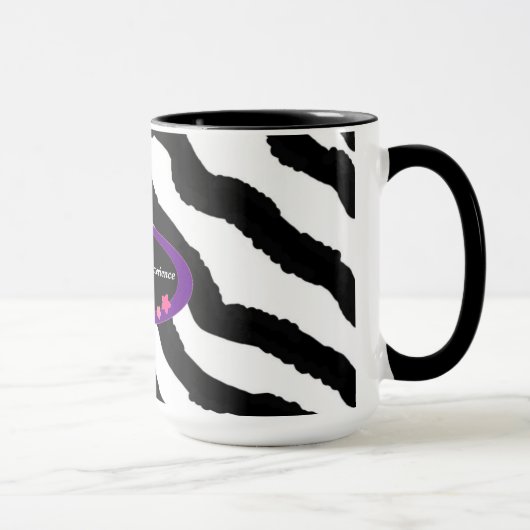 60e verjaardag zebra bontprint mok (Rechts)