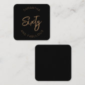 60e verjaardag Zestig en fantastisch Modern Zwart Informatiekaartje (Voorkant / Achterkant)