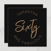 60e verjaardag Zestig en fantastisch Modern Zwart Kaart (Voorkant / Achterkant)