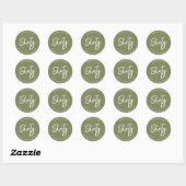 60e verjaardag Zestig en fantastisch Olive Green Ronde Sticker (Vel)