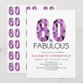 60e verjaardag Zestig en Paarse Floral van Fabulou Kaart (Voorkant / Achterkant)