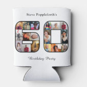 60e verjaardag Zestig foto collage wit Blikjeskoeler (Achterkant)