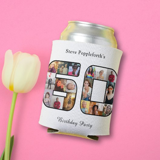 60e verjaardag Zestig foto collage wit Blikjeskoeler