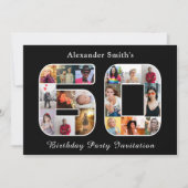 60e verjaardag zestig foto zwart-wit kaart (Voorkant)